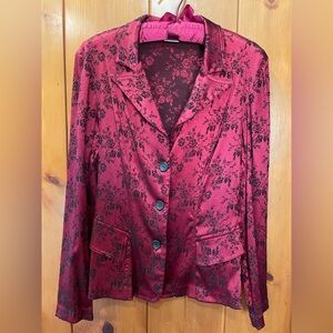 La Belle Satin Embroidered Blazer from the 90s